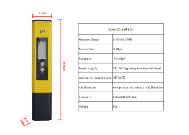Laboratory Digital PH Meter Pen Type For Aquarium / Pool Water , Hgih Accuracy