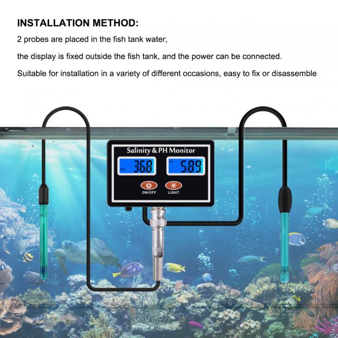 Waterkwaliteitsmonitor 2-in-1 PH/EC-meter Multifunctionele watergeleidbaarheidsmeter voor aquarium Hot Spring Zwembad (220V EU-stekker
