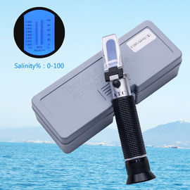 100 Ppt Handheld Salinity Refractometer , 1.070sg Atc Sea Gravimeter Aquarium