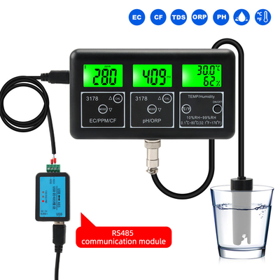 7 In 1 RS485 Multi-Parameter Water Monitor With Rechargeable Ni-MH Battery ±0.05pH Accuracy