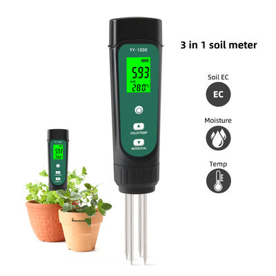 3-in-1 Soil Tester Kit - EC (0.01-20.00ms/cm), Moisture & Temperature Meter for Garden & Hydroponics