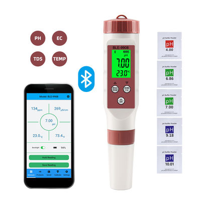 Smart 4 - in - 1 Water Quality Tester with Bluetooth - pH/TDS/EC/Temp Meter for Home, Hydroponics & Lab