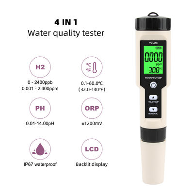 4 - in - 1 Hydrogen Water Quality Tester - H₂/pH/ORP/Temp Meter for Health, Aquaculture & Lab