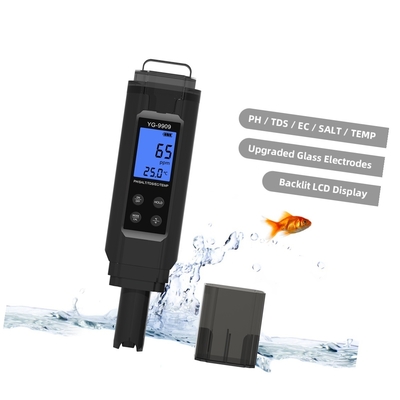 5-in-1 Digital Meter PH, Salinity, Temperature, TDS, EC Tester With Backlight For Water Quality Monitoring