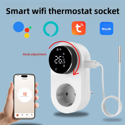 Smart Tuya WiFi Thermostat Plug With Timer Sensor Touch Control