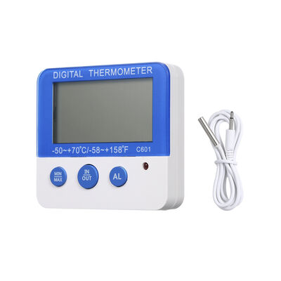C601 Mini Indoor Outdoor Thermo Hygrometer, High Low Temperature Alarm Thermometer, Refrigerator Temperature Monitor