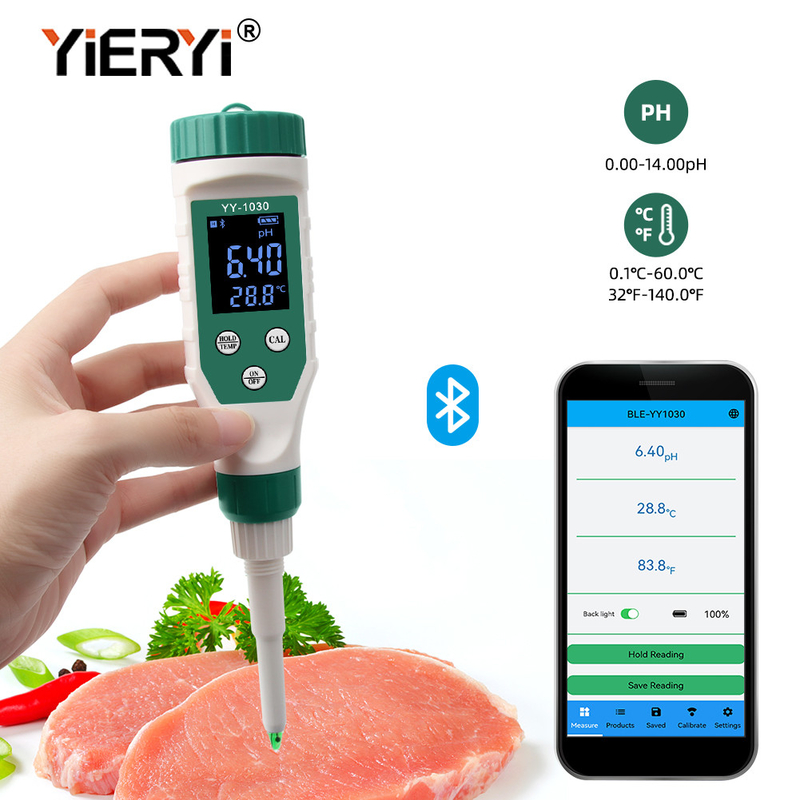 Digital Bluetooth Food PH Meter For Brewing Fruit Cheese Meat Canning 0