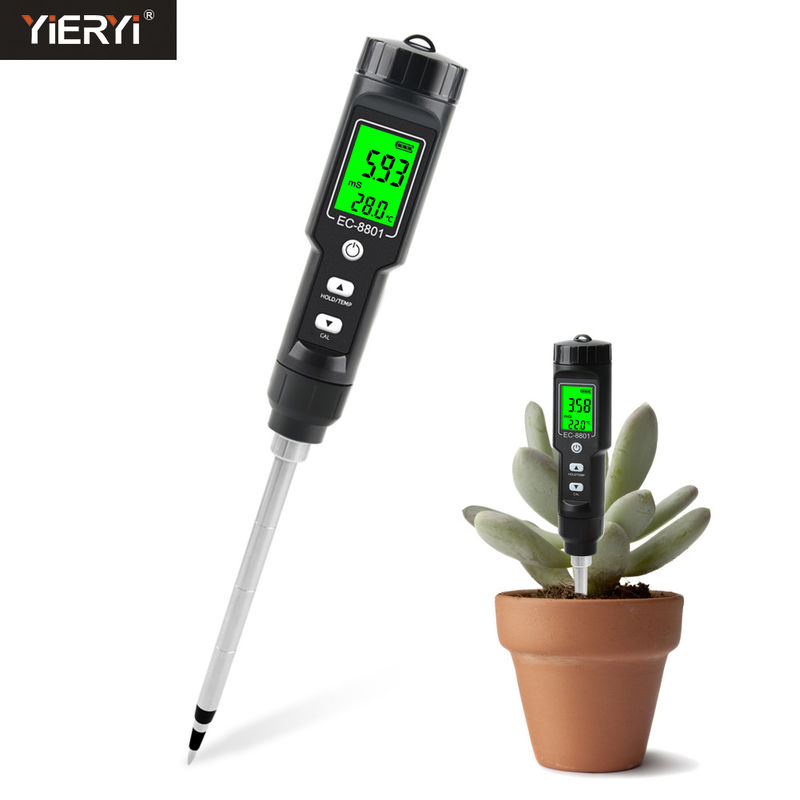 YINMIK Digital Soil Moisture Meter - 3-in-1 Soil Tester For Moisture, EC & Temperature