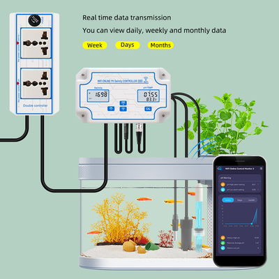 WiFi Data Logger Temp PH Salinity Meter Online Controller Seawater SaltWater Tester