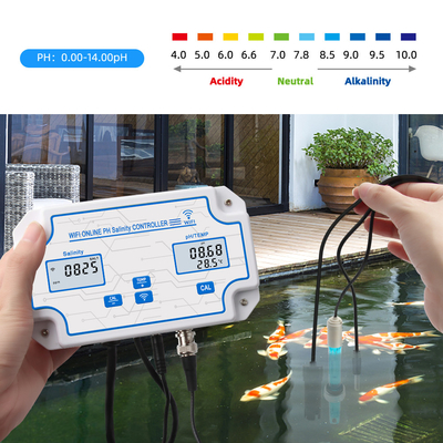 WiFi Data Logger Temp PH Salinity Meter Online Controller Seawater SaltWater Tester