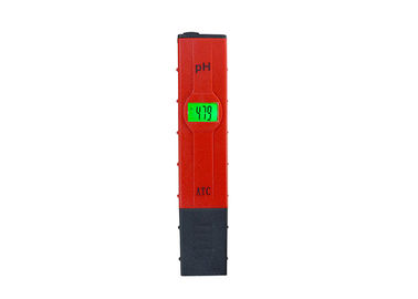 Red Electronic Portable Ph Meter Lightweight With Plastic Materials