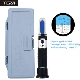 Black 3 In 1 Antifreeze Refractometer Box , Research Refractometer Lightweight