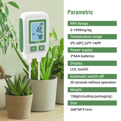 Plastic YIERYI YG-09 Soil Fertility Meter / Npk Soil Tester Lightweight