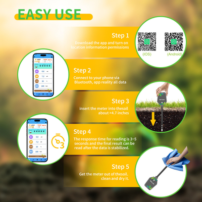 6 in 1 YIERYI Plants digital soil meter with LCD display