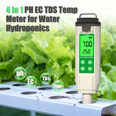YiERYi YG-9908 4 In 1 Water Quality Tester PH / TDS / EC / Temperature Multifunctional Testing Pen With High Accuracy Portable Design