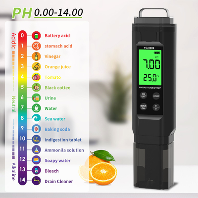 YIERYI YG-9909 Digital 5 In 1 Water Quality Tester High Precision PH Tester For Farm Garden