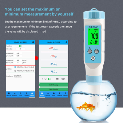 YiERYi BLE-9902 3-in-1 Digital pH Meter with Bluetooth by Yieryi – Perfect for Testing EC, Temperature, and pH in Pools, Fish Tanks, and Hydroponic Systems