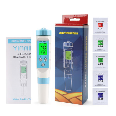 Yieryi BLE-9902 Bluetooth pH Meter – Multi-Function EC & Temperature Tester for Pools, Aquariums, and Hydroponic Water Quality