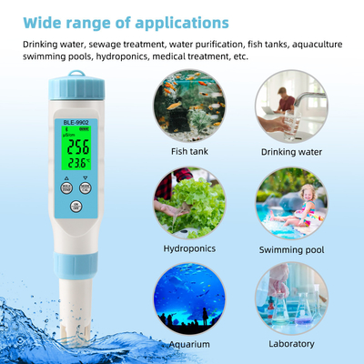 Yieryi BLE-9902 pH Meter with Bluetooth – 3-in-1 EC & Temperature Measurement for Accurate Water Testing in Pools, Tanks, and Gardens