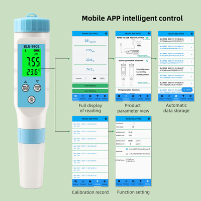Yieryi BLE-9902 pH Meter with Bluetooth – 3-in-1 EC & Temperature Measurement for Accurate Water Testing in Pools, Tanks, and Gardens