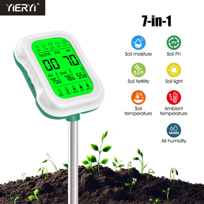 Yieryi 7-in-1 Soil Tester – Essential Tool for Soil pH, Moisture, Light Intensity, and Temperature,Fertility,Air Humidity,Ambient Temperature