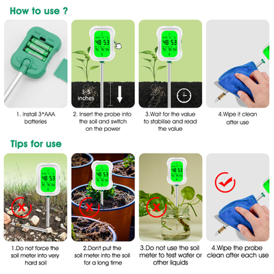 YY-1066L Yieryi 7-in-1 Soil Tester – Comprehensive Soil Testing Tool for pH, Moisture, Temperature, Light & More 