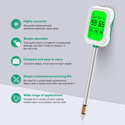 Yieryi YY-1066L 7-in-1 Soil Tester – Accurate pH, Moisture, Fertility, Temperature & Light Measurement & more for Gardening & Farming