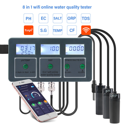 8-in-1 Smart WiFi Water Quality Tester Remote Monitoring  Ideal for Aquariums, Pools, Labs, and Drinking Water