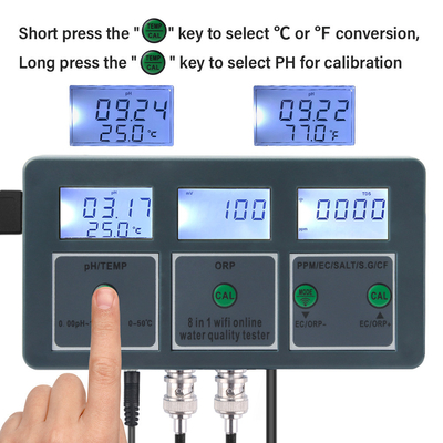 8-in-1 Smart WiFi Water Quality Tester Remote Monitoring  Ideal for Aquariums, Pools, Labs, and Drinking Water