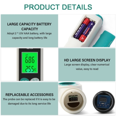 Smart Digital Soil pH Tester | ±0.02 Accuracy, Auto Temperature Compensation | Hydroponics & Agriculture