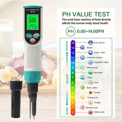 High-Precision Soil pH & Temperature Sensor | Replaceable Probe, LCD Backlit Display