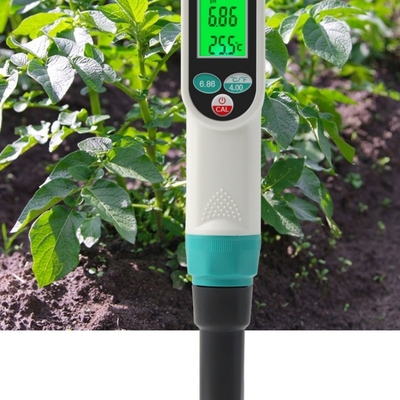 High-Precision Soil pH & Temperature Sensor | Replaceable Probe, LCD Backlit Display