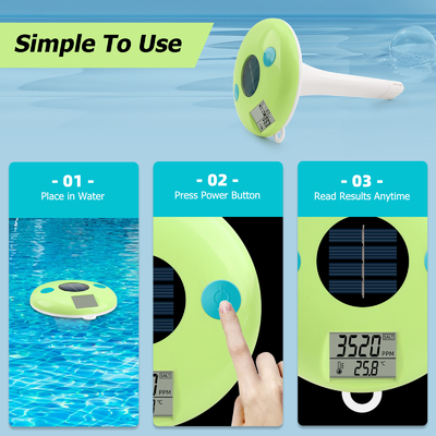 High Accuracy Smart Solar Pool Monitor With LCD Display In Light Green