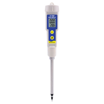 Soil EC & Temperature Tester - 2-in-1 Waterproof Meter with 0.00 - 4.00mS/cm Range, for Garden/Hydroponics/Indoor Plants