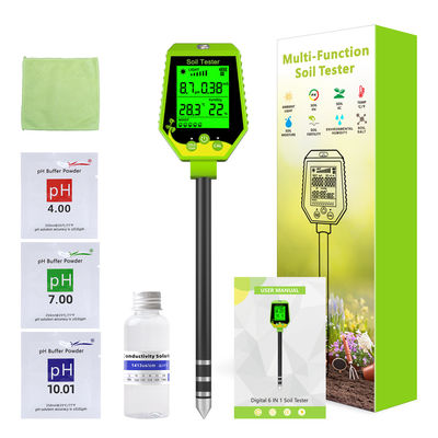 6 - in - 1 Soil Tester Kit | Moisture/pH/Fertility/Sunlight/EC/Temp Meter for Garden, Farm & Indoor Plants