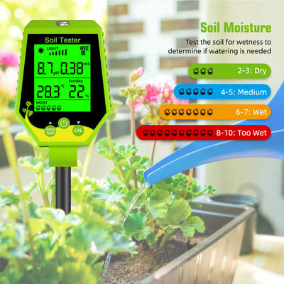 6 - in - 1 Soil Tester Kit | Moisture/pH/Fertility/Sunlight/EC/Temp Meter for Garden, Farm & Indoor Plants