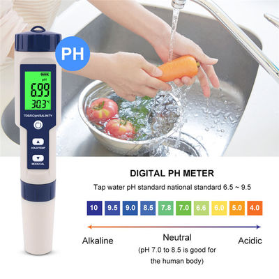 5 - in - 1 Water Quality Tester - pH/TDS/EC/Salinity/Temp Meter for Home, Aquarium & Lab
