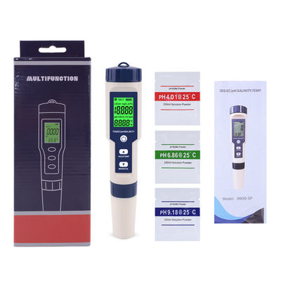 5 - in - 1 Water Quality Tester - pH/TDS/EC/Salinity/Temp Meter for Home, Aquarium & Lab

