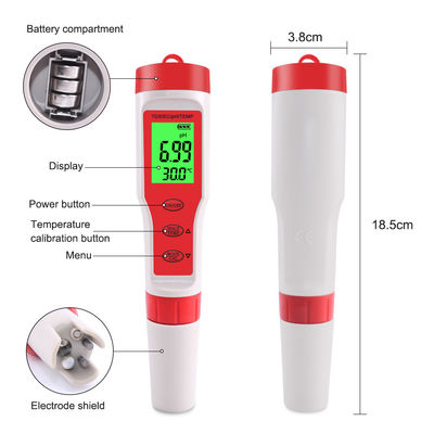 4 - in - 1 Water Quality Tester - pH/EC/TDS/Temp Meter for Aquaculture, Drinking Water & Lab