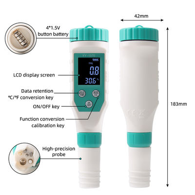 7 - in - 1 Water Quality Tester - FAC/pH/ORP/Salinity/TDS/EC/Temp Meter for Aquaculture, Home & Lab