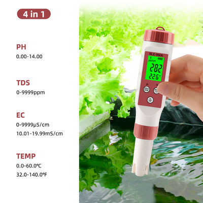 Smart 4 - in - 1 Water Quality Tester with Bluetooth - pH/TDS/EC/Temp Meter for Home, Hydroponics & Lab