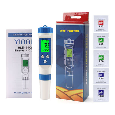 Smart 5 - in - 1 Bluetooth Water Quality Tester - pH/TDS/EC/Salt/Temp Meter for Home, Aquaculture & Hydroponics
