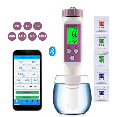 Smart 7 - in - 1 Bluetooth Water Quality Tester - pH/EC/TDS/ORP/Salt/S.G/Temp Meter for Home, Lab & Aquaculture