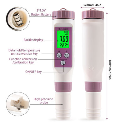 Smart 7 - in - 1 Bluetooth Water Quality Tester - pH/EC/TDS/ORP/Salt/S.G/Temp Meter for Home, Lab & Aquaculture