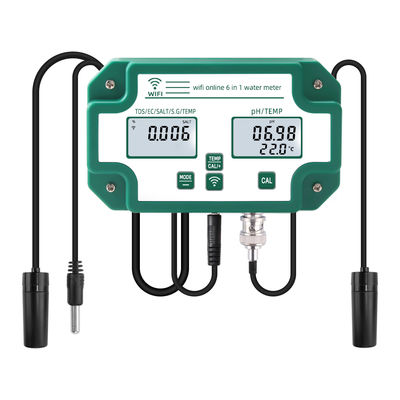 WiFi Enabled 6 In 1 Water Quality Tester Remote Monitor PH / TDS / EC / Salt / S.G / Temp For Aquarium Pool Lab