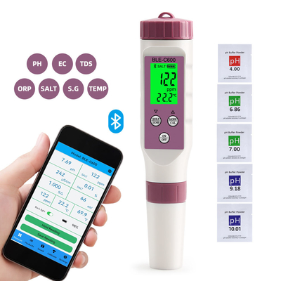 6-in-1 Digital Water Quality Meter pH/EC/TDS/ORP/Salt/Temperature Drinking Water Tester