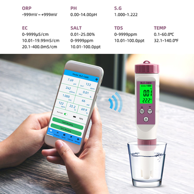 6-in-1 Digital Water Quality Meter pH/EC/TDS/ORP/Salt/Temperature Drinking Water Tester