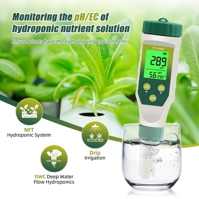 5-in-1 Multi-Parameter PH Meter with Backlight for Laboratory & Aquarium PH, TDS, Salinity, EC, Temperature Tester