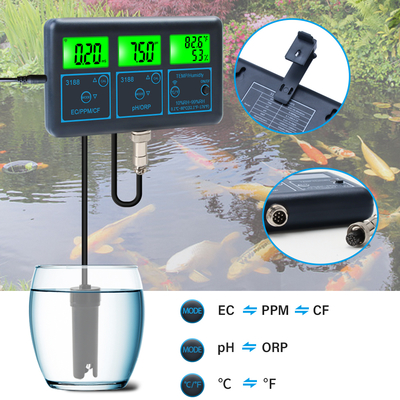 WiFi Tuya App Digital Multi-Function PH Meter – 7-in-1 PH, EC, ORP, TDS, RH%, CF, Temperature  Online Tester Water Quality Analyzer 