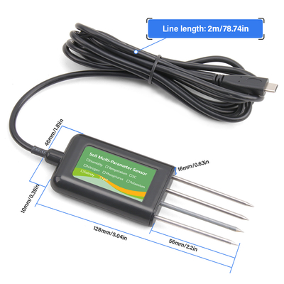 Smart 8-in-1 Soil NPK EC PH Temperature Moisture Sensor USB Multi-Parameter Analyzer For Precision Farming
